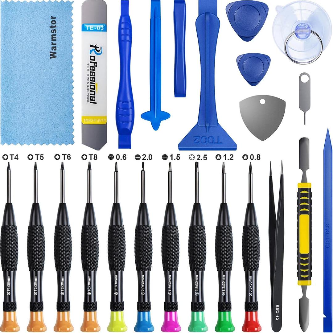 24 Pieces Premium Opening Pry Tool Screwdriver Set Repair Kit for Fix Apple iPhone 15 14 13 12 11 Pro Max/XS/XR/X/8 Plus/7/6,iPad Pro Air Mini, iPod,Cell Phone,Pry Open Replace Screen Battery