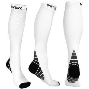 Physix Gear Compression Socks 20-30 mmHg - Men & Women - Running, Nurses, Shin Splints, Flight, Travel, S/M