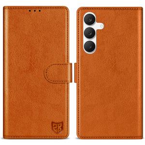 ZZXX for Samsung Galaxy S25 FE Wallet Case with [RFID Blocking] Card Slot Kickstand Magnetic Closure Leather Flip Fold Protective Phone Case for Samsung Galaxy S25 FE 5G Case Wallet(Brown-6.7 inch)