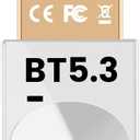 Bluetooth 5.3+EDR USB Adapter for PC, Wireless Dongle Receiver Transmitter for Keyboard, Mouse, Speaker, Headset, Support Windows 11/10/8.1, Plug and Play No Driver Required