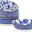 Selamica Ceramic Mini Pie Pans, 6 Inch Pie Dish for Baking, Small Pie Plate with Fluted Edge for Dessert Apple Pie, Oven Safe, Set of 6, Vintage Blue