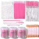 930PCS Disposable Makeup Tool Kit, Disposable Makeup Applicators, Marcara Wands Lip Applicators, Microswabs, Eyeshadow Applicator, Artist Supplies with Storage Box, Pink