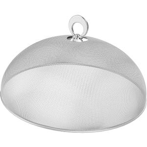 Hemoton Stainless Steel Mesh Dome Food Cover Protector, Round Mesh Screen Food Tent for Kitchen, Outdoor, Picnic, Reusable, Large, Black, 15.7-Inch (Silver L)