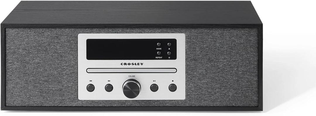 Crosley CR3504A-BK Finn Bluetooth FM Radio and CD Player, Black