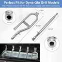 Criditpid Grill Replacement Parts for Dyna Glo 5 Burner DGH474CRP, DGH485CRP, DGH483CRP, 4 Burner DGH450CRP, 24"-30" Adjustable Grease Tray Drip Pan and Grill Heat Plats Kit for Dyna-glo Grill Parts