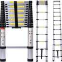 Jiahe 16.5fT/5M Aluminum Telescoping Extension Ladder Portable Multi-Purpose Portable Extension Ladder for Indoors Outdoors with Capacity of 330LB, Gray