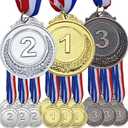 GOLDGE 18 Award Medals - Ideal for Sports, Competitions, Parties, Spelling Bees & Olympics - 2 Inches - Comes in a Set of 18. Perfect Prizes for Winners