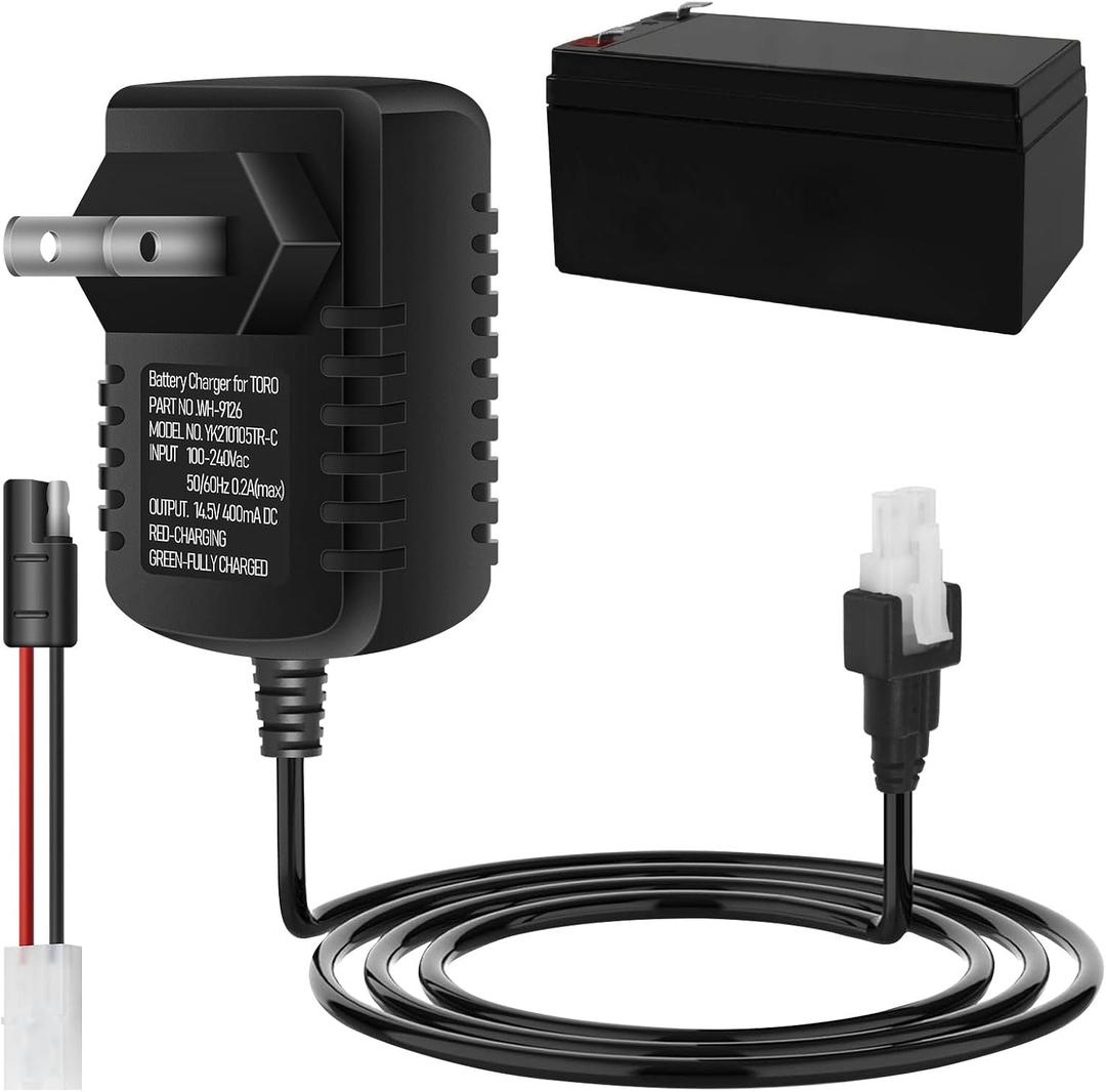 136-9126 Battery Charger - by Huthbrother, Compatible with Toro 22" Lawn Mower Battery Charger, Replaces 114-1588, 104-7401, Fits Battery 106-8397 105-6845 104-7682 104-7903 115-1304 (12V)