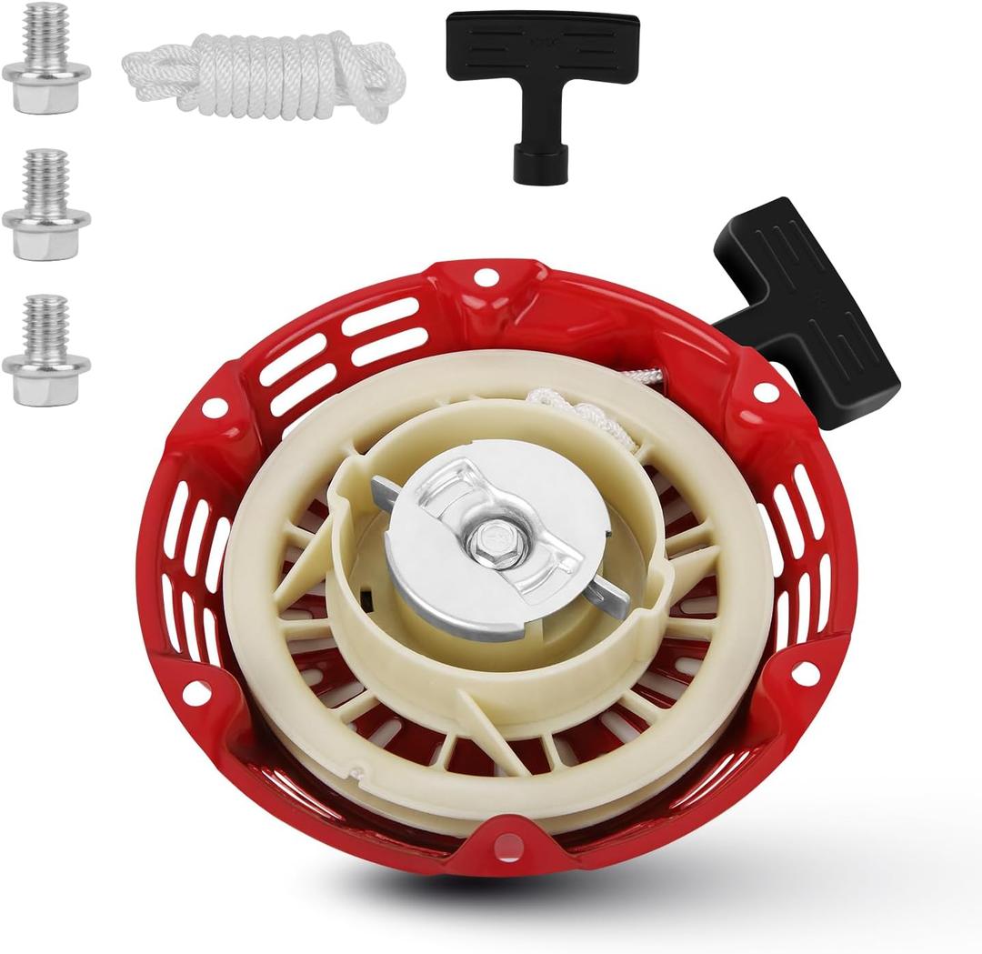 SOFO Pull Starter Assembly for Honda GX160 - Champion Generator Pull Start Assembly w/Pull Cord for Predator 212 Recoil Starter GX120 GX200 5.5 159cc 196cc 200cc 212cc 224cc 6.5HP Engines OEM Red