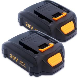 Biswaye 2-Pack WA3525 20V 4.0Ah Lithium Battery - Replacement for WA3520 WA3575 WA3578 Batteries, Compatible with WG163 WG183 WG261 WG779 20V/40V/80V Lawn Mower Blower Trimmer Outdoor Cordless Tools