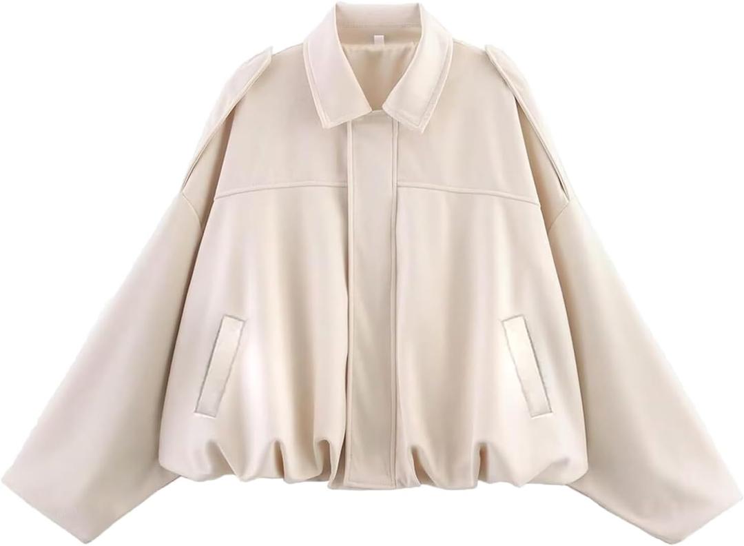 Womens Faux Suede Bomber Jacket Casual Lapel Pilot Cropped Coat Oversized Motorcycle Jackets 2025 Outerwear (L)