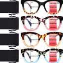 Progressive Multifocus Reading Glasses for Women Men Blue Light Blocking Computer No Line Multifocal Readers (A4 Multicolor)