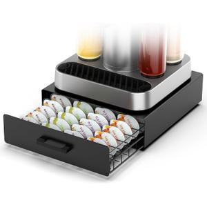 Storage Drawer for Bartesian Pods, Cocktail Pod Holder for Bartesian Capsules Compatible with Bartesian Cocktail Machine, Hold 40 Pods, Countertop Organizer Bar Accessories- Black