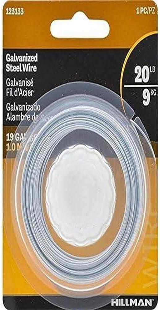 The Hillman Group 123133 19 Gauge Galvanized Steel Wire, 50-Feet, 1-Pack