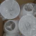 Chandelier Shades Set Of 6, Clip On Lamp Shade For Candelabra Bulbs, 5.9" X 5.1" X 3" White Natural Linen Mini Barrel Replacement Shades