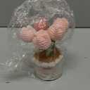 Hand Crocheted Tulip Potted Plants, Home Central Decorative Tables, Shelves, and Creative DIY for Christmas, Thanksgiving, Birthdays and Housewarming (Pink)