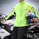 iCreek Motorcycle Rain Suit for Men and Women Waterproof Rain Gear Resistant Raincoat Outdoor Fashion with Hood (Medium, Green and Black)