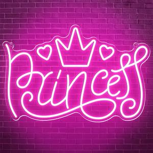Princess Neon Signs for Wall Decor, Large LED Lights Sign Unique Art Ornaments with Switch, Chirstmas Birthday Party Decoration, Gift for Girl Boys. (Rose Red Princess)