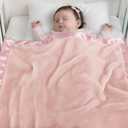 Pro Goleem Fleece Baby Blankets for Girls with 2 Inch Satin Trim, Super Soft Plush Receiving Blanket for Infant Toddler Newborn, Cozy 30x40 Inch Crib & Stroller Blanket (Pink)