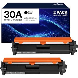 WEAREC 30A CF230A Toner Cartridge Replacement for HP 30A CF230A 30X CF230X Compatible for LaserJet Pro MFP M227fdn M227fdw M227sdn M203d M203dn M203dw Printer(Black,2-Pack)
