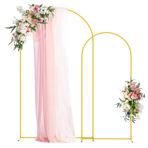 Wedding Arch Backdrop Stand 7.2FT,6FT Gold Metal Arch Stand Set