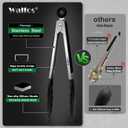 Walfos Small Silicone Tongs for Cooking- 7 inch Mini Kitchen Tongs with Silicone Tips, Great for Cooking, Turning, Serving, Food tongs Set of 3