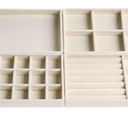 Set of 4 Stackable Jewelry Trays Organizer, Velvet Earring Organizer, Jewelry Organizer Showcase Display Drawer Organizer Storage, Earring Holder Necklace Bracelet Ring Accessary Organizers White