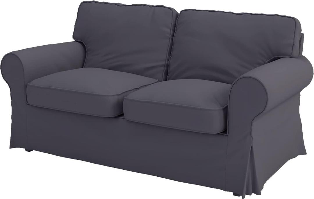 Heavy Cotton UPPLAND (Not EKTORP) Loveseat Sofa Cover Replacement Compatible for IKEA UPPLAND Sofa Slipcover (Uppland Loveseat Dark Gray)