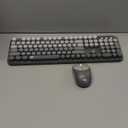 Wireless Keyboard and Mouse Combo, 104 Round Keys Cute Colorful Cordless Keyboard and Mouse with Retro Typewriter Black