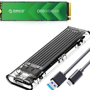ORICO D10 1TB M.2 NVMe SSD and TCM2 USB 3.2 Gen 2 Transparent NVMe SSD Enclosure (Black) Bundle for High-Speed External Storage