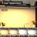 WOBANE Under Cabinet Lighting, 24 inch Dimmable Counter Lights for Kitchen, Plug in LED Light Bar for Cupboard, Workbench, Shelf, Desk, 5 Color Settings from 2700K-6000K, 1200 LM Super Bright