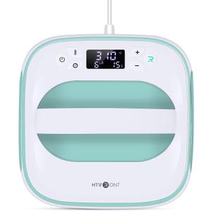 HTVRONT Heat Press Machine for T-Shirts, Portable Heat Press 10"X10", Iron Press for Sublimation and HTV Vinyl Shirt Press Machine for Hat, Bags, Heating Transfer Projects (Light Green)