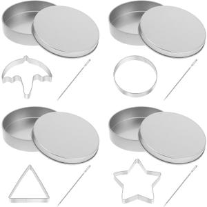 PRETYZOOM Set of 12 Korean Sugar Candy Making Tools Squid Sugar Game Kit Stainless Steel Cookie Cutters Sugar Cookie Umbrella Triangle Star Round Cake for Party Squid-Game Cookie