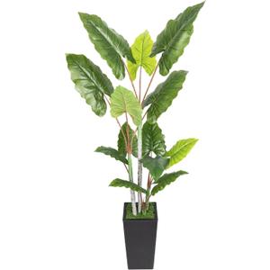 Artificial Plant Indoor 5.5FT - Fake Tree with Black Tall Planter - Faux Silk Plants Tall Fake Floor Plant in Pot - Artificial Trees for Home Office Living Room Decor Indoor