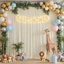 10x10ft Beige Backdrop Curtain for Parties Wrinkle Free Fabric Backdrop Curtain Wedding Photo Backdrop Drapes for Birthday Party Baby Shower Bridal Shower Photography Back Drop 2 Panels 5x10FT