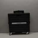 Folding Utility Cart Black Portable Rolling Crate Handcart Foldable Shopping Trolley Collapsible, with Lid, on Wheels, for Grocery, Garden, Office, Storage, Teacher, Tool (Black)