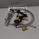 Bathroom Faucet Matte Black GGStudy 2 Handles 4 Inches Centerset Bathroom Vanity with Drain Assembly and Supply Hose Lavatory Faucet Mixer Double Handle Tap