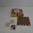 Regal Games - Reversible Wooden Board for Chess, Checkers & Tic-Tac-Toe - 24 Interlocking Wooden Checkers and 32 Standard Chess Pieces - for Age 8 to Adult for Family Fun (10.5 Inch - Reversible)