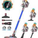 Cordless Vacuum Cleaners for Home,8-in-1/65Min/600W/48Kpa Powerful Suction,Self-Standing Cordless Stick Vacuum Cleaner,Lightweight Anti-Tangle Rechargeable Vacuum for Floor/Carpet/Pet Hair/Car (Blue)