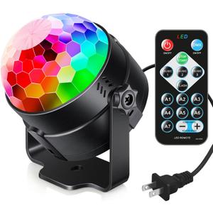 Luditek Sound Activated Party Lights with Remote DJ Lighting, Disco Ball Strobe Stage Light for Home Room Dance Parties Birthday Karaoke Stocking Stuffers New Years Eve Halloween Christmas Decorations