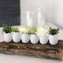 Easter Egg Candle Wreath Rings 5 Inch Easter Speckled Eggs with Artificial Flowers Resin Eggs Neutral Candle Rings Wreaths Rustic Spring Decor for Home Table