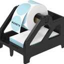 MUNBYN Label Holder for Rolls and Fan-Fold Labels, Thermal Sticker Roll Holder for Desktop Thermal Printer Shipping Supplies Industrial Paper, Black (Black)