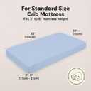 KeaBabies 2pk Organic Cotton Crib Sheets for Boys Girls 52x28, Blue Flax