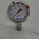 Stainless Steel Pressure Gauge Dual Display (0-4000 psi/kPa) - 2 1-2" Glycerine Liquid Filled Water Air Oil Gas Gauge with Polycarbonate Lens & Brass Connection- 1/4" NPT Lower Mount