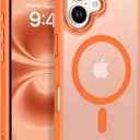 BENTOBEN Compatible with iPhone 16 Plus Case for Magnetic iPhone 16 Plus Phone Case [Compatible with Magsafe] Slim Translucent Matte Shockproof Bumper Drop Protection Women Boy Cover, Orange