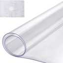 VEVOR Plastic Table Cover, 16 x 32 Inch 1.5 mm Thick Clear Rectangle PVC Desk Mat Protector, Waterproof & Easy Cleaning Desk Pad, for Office, Dresser, Dining Room, Night Stand