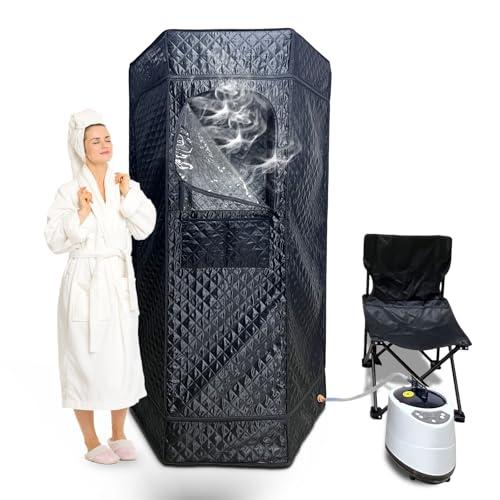 Portable Sauna Box,Foldable Spa 4L Steamer Sauna Tent for Home,Full Size Personal Sauna for Relaxation, Remote Control & Folding Chair,15 Levels
