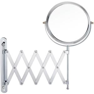Welllink 8Inch Max Wall Mounted Bathroom Mirror, 10X Magnification with 1X Side, High-Definition Glass, No Distortion, Chrome Finish