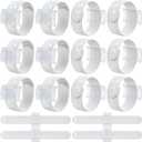 12 Pieces Corsage Wristlet Bracelets Slap Corsage Band Floral Slaplets Wedding Bracelets DIY Wrist Accessories Bridesmaid Bridal Shower Prom Party Supplies Homecoming(White)