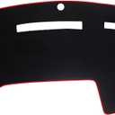 Dashboard Dash Cover Mat for 2010-2018 Dodge Ram 1500 2500 3500, Polyester Custom Fit Dodge Ram Dash Cover Red Trim (Ram 2010-2018, Black-Red)